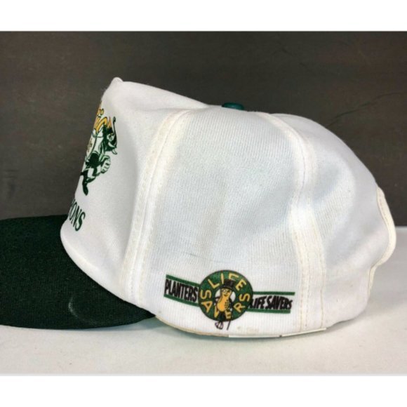 Vintage 1990 Oakland A's AL Champs Snapback Hat New Era USA High Crown - Picture 3 of 9